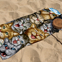 Полотенце вафельное банное "Котики"
